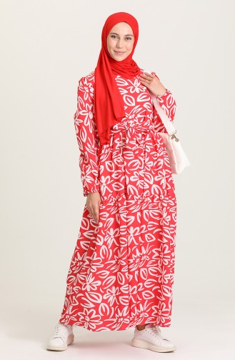 Red Hijab Dress 5400A-03