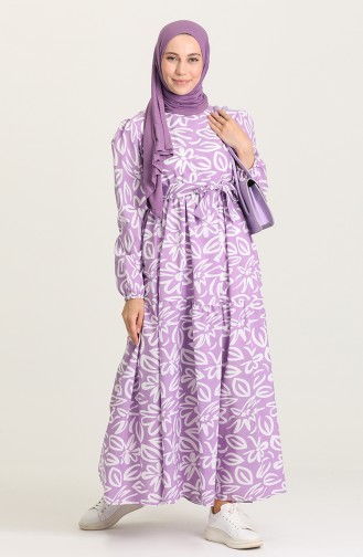 Lila Hijab Kleider 5400A-05
