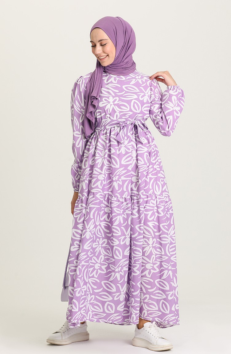 Violet Hijab Dress 5400A-05 | Sefamerve