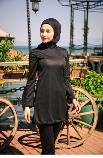 Schwarz Hijab Badeanzug 1082