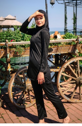 Schwarz Hijab Badeanzug 1082