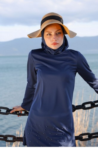 Dunkelblau Hijab Badeanzug 1083