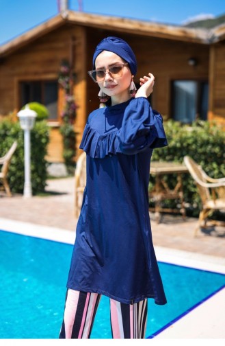 Navy Blue Modest Swimwear 1110