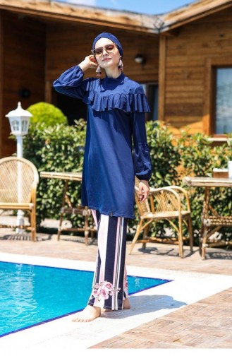 Dunkelblau Hijab Badeanzug 1110