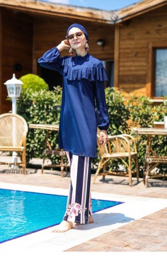 Navy Blue Modest Swimwear 1110