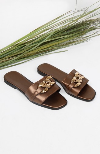 Tobacco Brown Summer slippers 012-05
