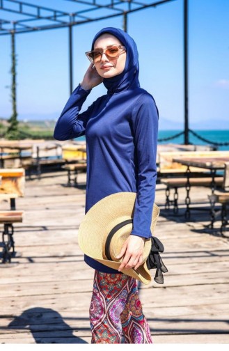 Dunkelblau Hijab Badeanzug 1074