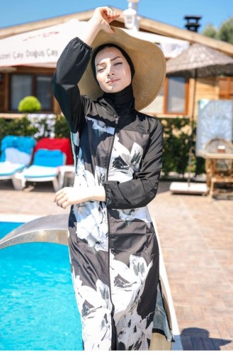 Schwarz Hijab Badeanzug 61