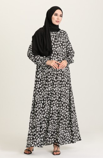 Schwarz Hijab Kleider 3296-01