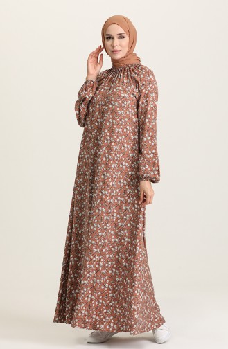 Caramel Hijab Dress 3296-08