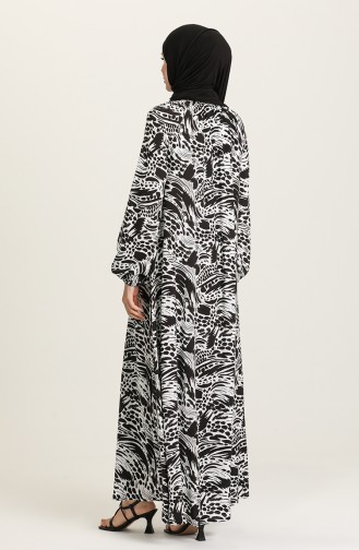 Schwarz Hijab Kleider 3296A-01