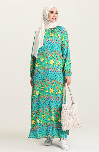 Grün Hijab Kleider 3297-04