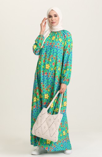 Grün Hijab Kleider 3297-04