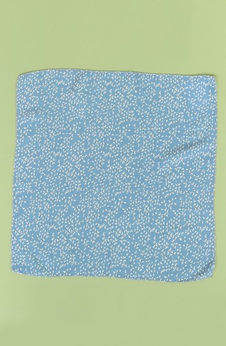Desenli Pamuk Çanta Fular 62040-01 Kot Mavi Beyaz