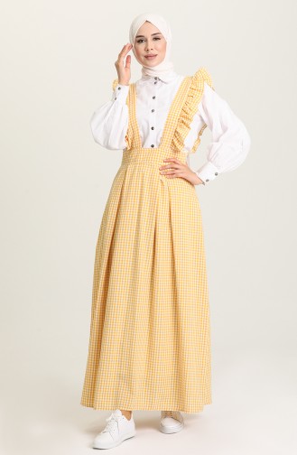 robe sans manche Jaune 1638D-01