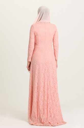 Lachsrosa Hijab-Abendkleider 5083-01