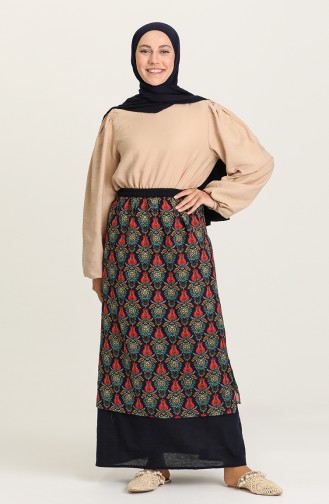 Navy Blue Rok 2525A-01