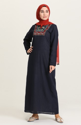 Dunkelblau Hijab Kleider 1515-01