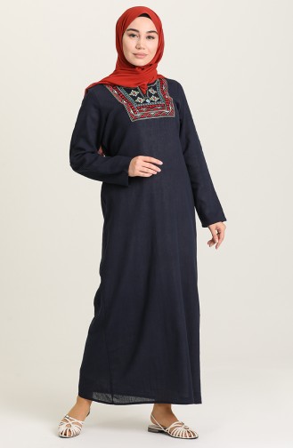 Navy Blue Hijab Dress 1515-01
