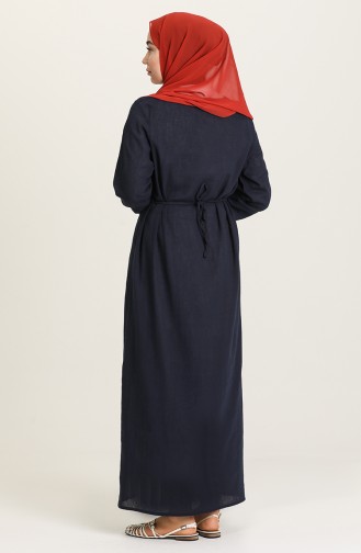 Dunkelblau Hijab Kleider 1515-01