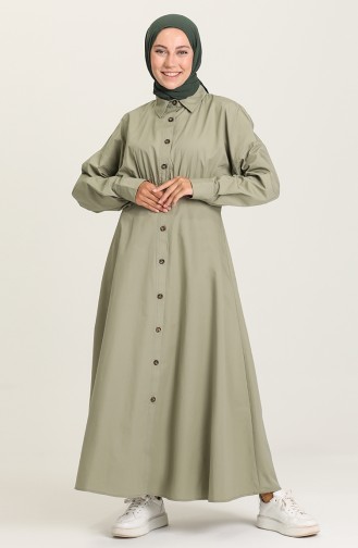 Khaki Hijab Dress 4370-04