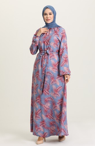 Indigo Hijab Dress 3300-02