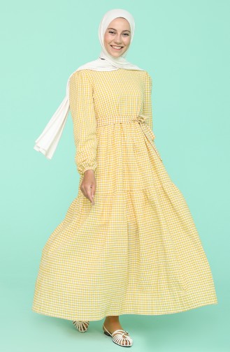 Yellow Hijab Dress 5340B-02