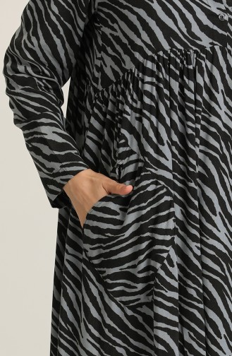 Schwarz Hijab Kleider 3291-01