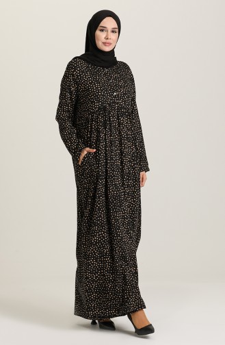 Schwarz Hijab Kleider 3292-01