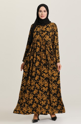 Gelb Hijab Kleider 3292-04