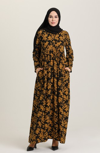 Gelb Hijab Kleider 3292-04