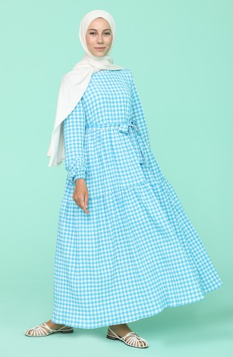 Light Blue Hijab Dress 5340A-6