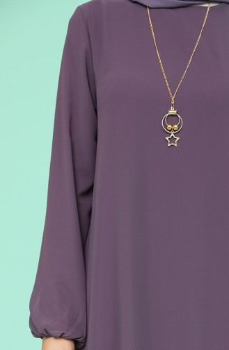 Kolyeli Şifon Tunik 5361-03 Mor