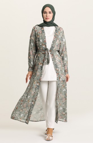 Şifon Kimono 5651-04 Çağla Yeşili