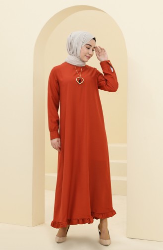 Robe Hijab Couleur brique 1202-11