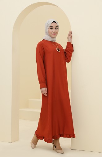 Robe Hijab Couleur brique 1202-11