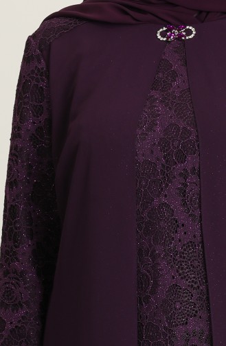 Lila Hijab-Abendkleider 3002-02