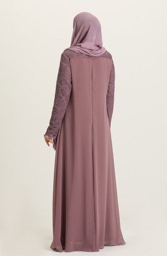 Dusty Rose Hijab Evening Dress 3002-03