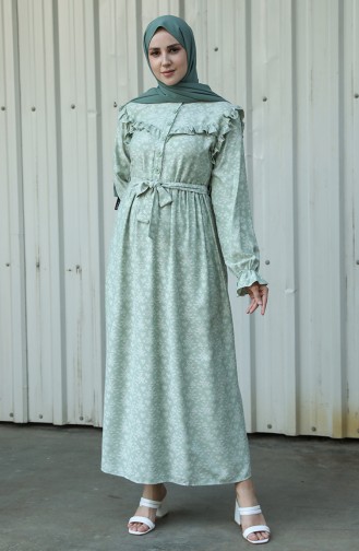Unreife Mandelgrün Hijab Kleider 21Y8416-05