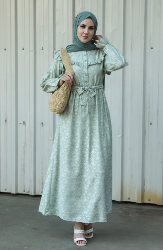 Unreife Mandelgrün Hijab Kleider 21Y8416-05