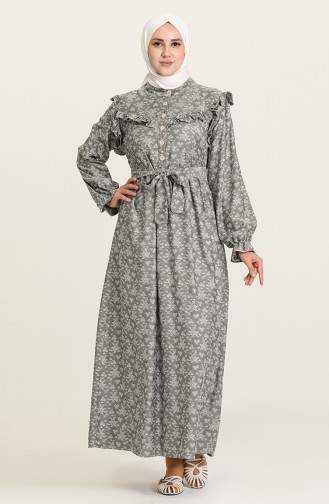 Grau Hijab Kleider 21Y8416-06