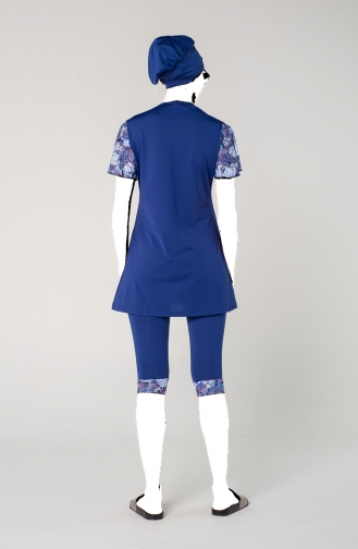 Saks-Blau Hijab Badeanzug 7401