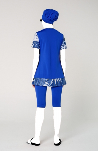 Saks-Blau Hijab Badeanzug 7421