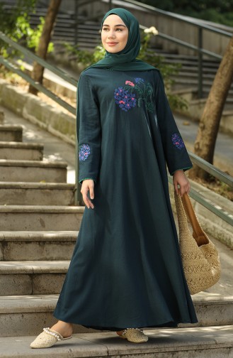 Petrol Hijab Dress 22203-06