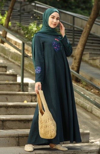 Petrol Hijab Dress 22203-06