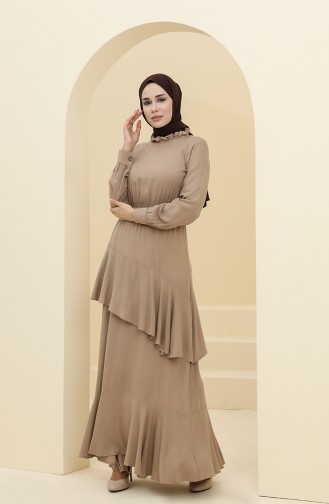 Mink Hijab Dress 8330-02