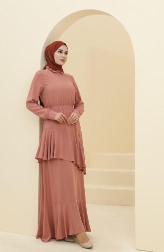 Dusty Rose Hijab Dress 8330-05