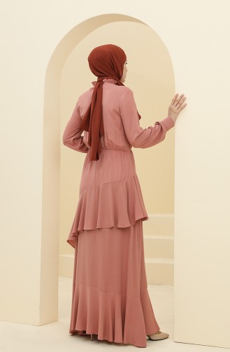 Dusty Rose Hijab Dress 8330-05