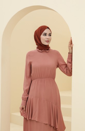 Beige-Rose Hijab Kleider 8330-05
