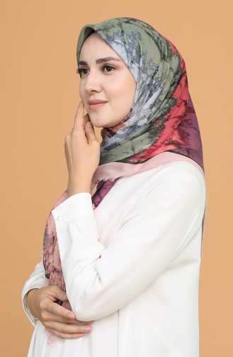 Batik Desen Çekme Cotton Eşarp 11401-10 Açık Pudra Koyu Bej